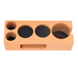 Wood Coffee Filter Tamper Holder Multifunction Wooden Coffee Tamper Mat for 2.3in Coffee Machine Handle Bracket