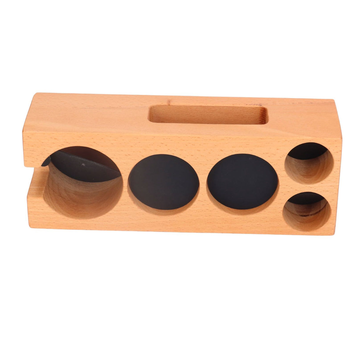 Wood Coffee Filter Tamper Holder Multifunction Wooden Coffee Tamper Mat for 2.3in Coffee Machine Handle Bracket