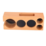 Wood Coffee Filter Tamper Holder Multifunction Wooden Coffee Tamper Mat for 2.3in Coffee Machine Handle Bracket - Close-Up Angle