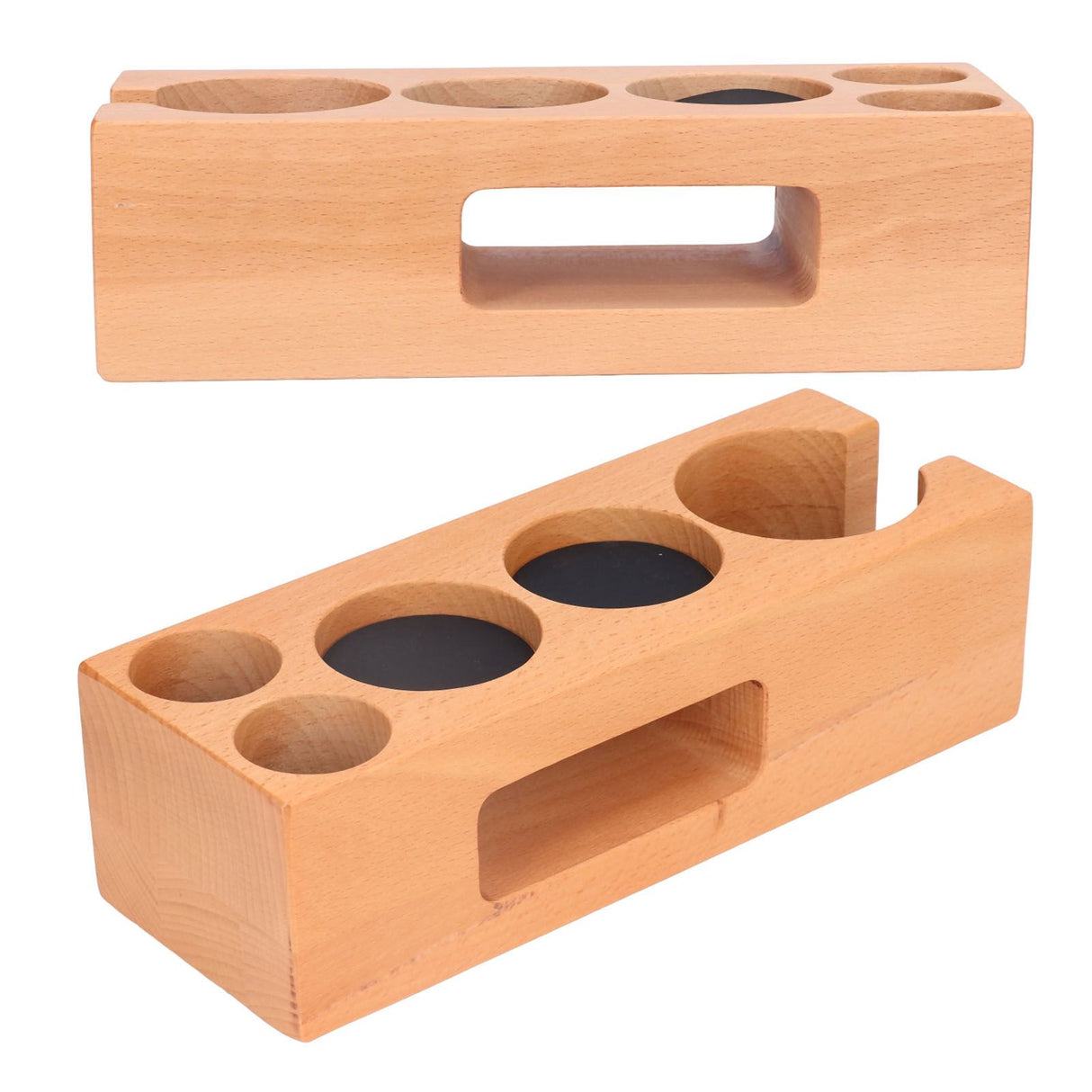 Wood Coffee Filter Tamper Holder Multifunction Wooden Coffee Tamper Mat for 2.3in Coffee Machine Handle Bracket