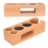 Wood Coffee Filter Tamper Holder Multifunction Wooden Coffee Tamper Mat for 2.3in Coffee Machine Handle Bracket