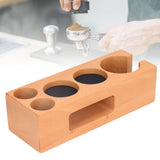 Wood Coffee Filter Tamper Holder Multifunction Wooden Coffee Tamper Mat for 2.3in Coffee Machine Handle Bracket