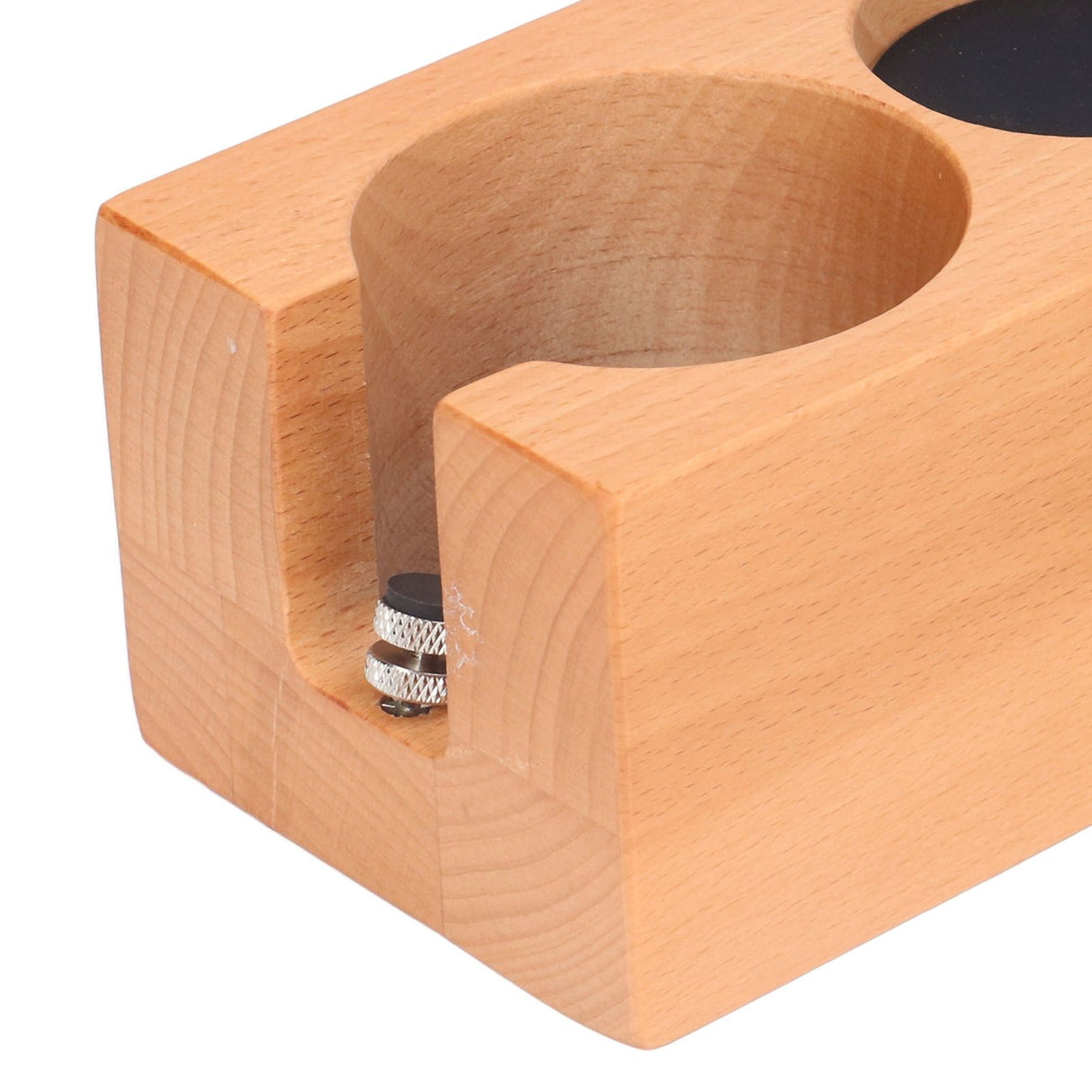Wood Coffee Filter Tamper Holder Multifunction Wooden Coffee Tamper Mat for 2.3in Coffee Machine Handle Bracket
