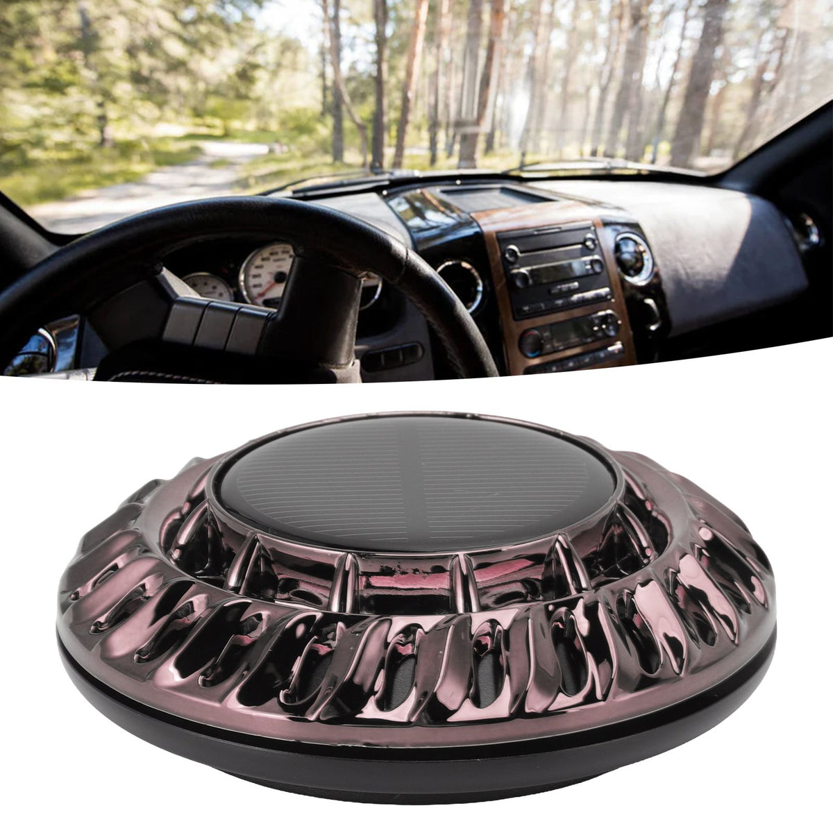 Solar Car Perfume Diffuser Automatic Rotating Decorative Car Aromatherapy Machine for Office Home Silver Black