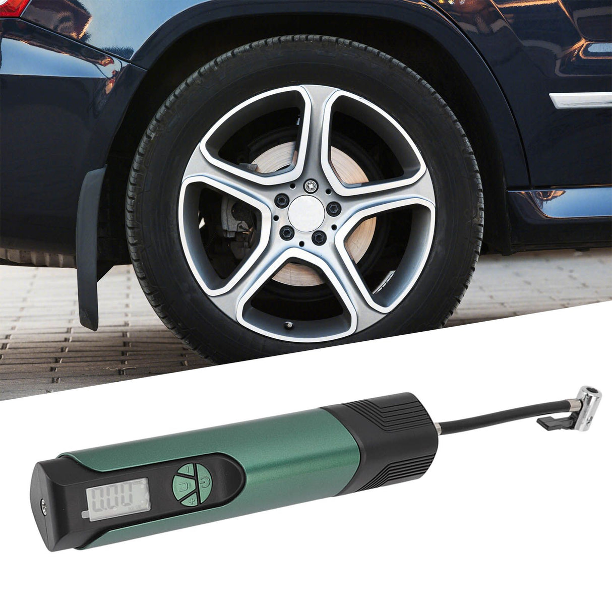 Electric Digital Tire Inflator Four Preset Inflation Modes USB Charging Tire Pump with LED Light for Cars Motorcycles