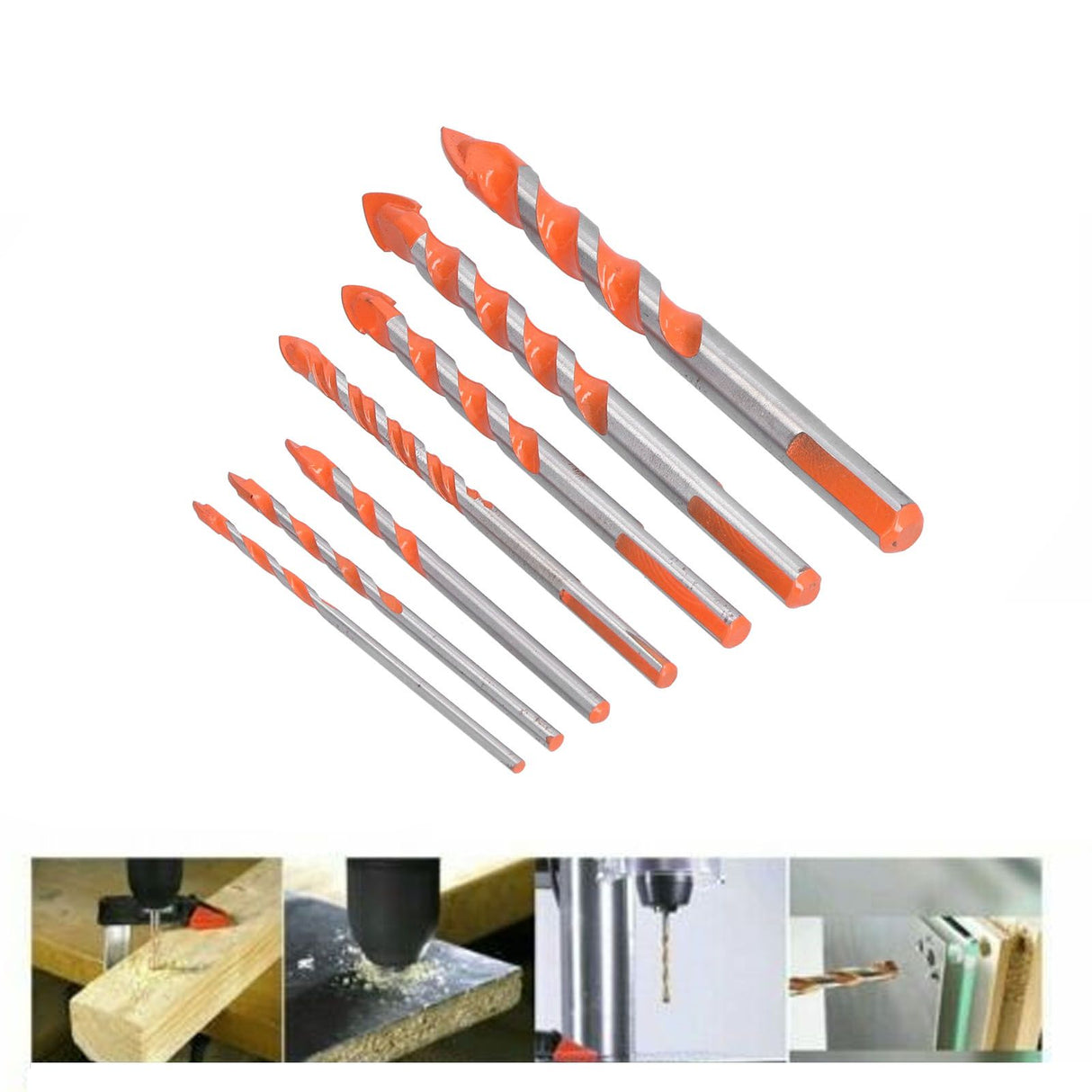 Drill Bits Punching Triangular Drill Bits with Storage Case for Ceramics Marble Wall Openings