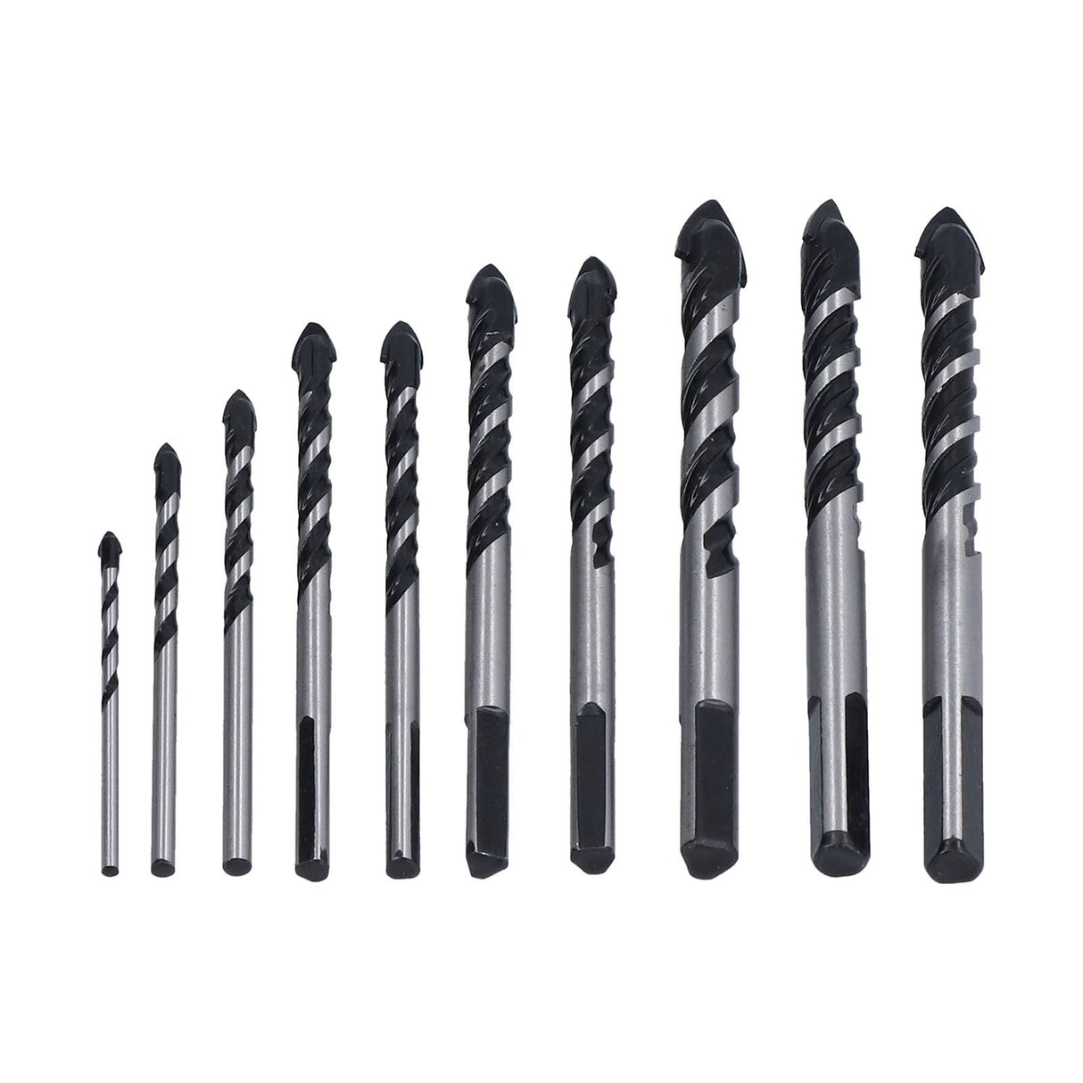10 Pcs Masonry Drill Bits Set Industrial Strength Carbide Tips with Storage Case for Tile Brick Cement Concrete
