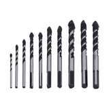 10 Pcs Masonry Drill Bits Set Industrial Strength Carbide Tips with Storage Case for Tile Brick Cement Concrete - Front View