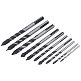 10 Pcs Masonry Drill Bits Set Industrial Strength Carbide Tips with Storage Case for Tile Brick Cement Concrete