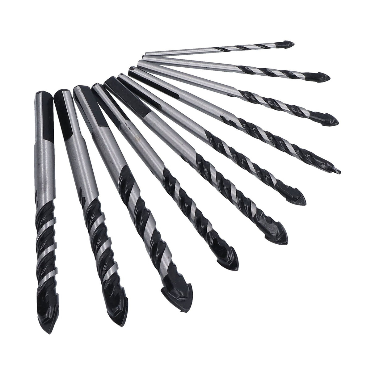 10 Pcs Masonry Drill Bits Set Industrial Strength Carbide Tips with Storage Case for Tile Brick Cement Concrete