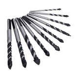 10 Pcs Masonry Drill Bits Set Industrial Strength Carbide Tips with Storage Case for Tile Brick Cement Concrete