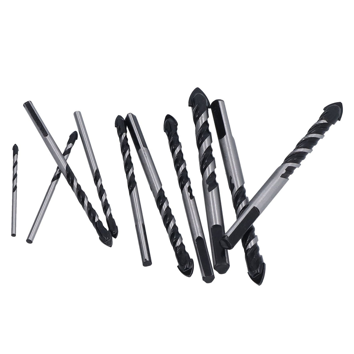 10 Pcs Masonry Drill Bits Set Industrial Strength Carbide Tips with Storage Case for Tile Brick Cement Concrete