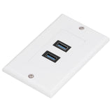 USB 3.0 Wall Plate Data Transmission 2 Port USB 3.0 Component Composite Wall Panel for Charging - 45-Degree Angle