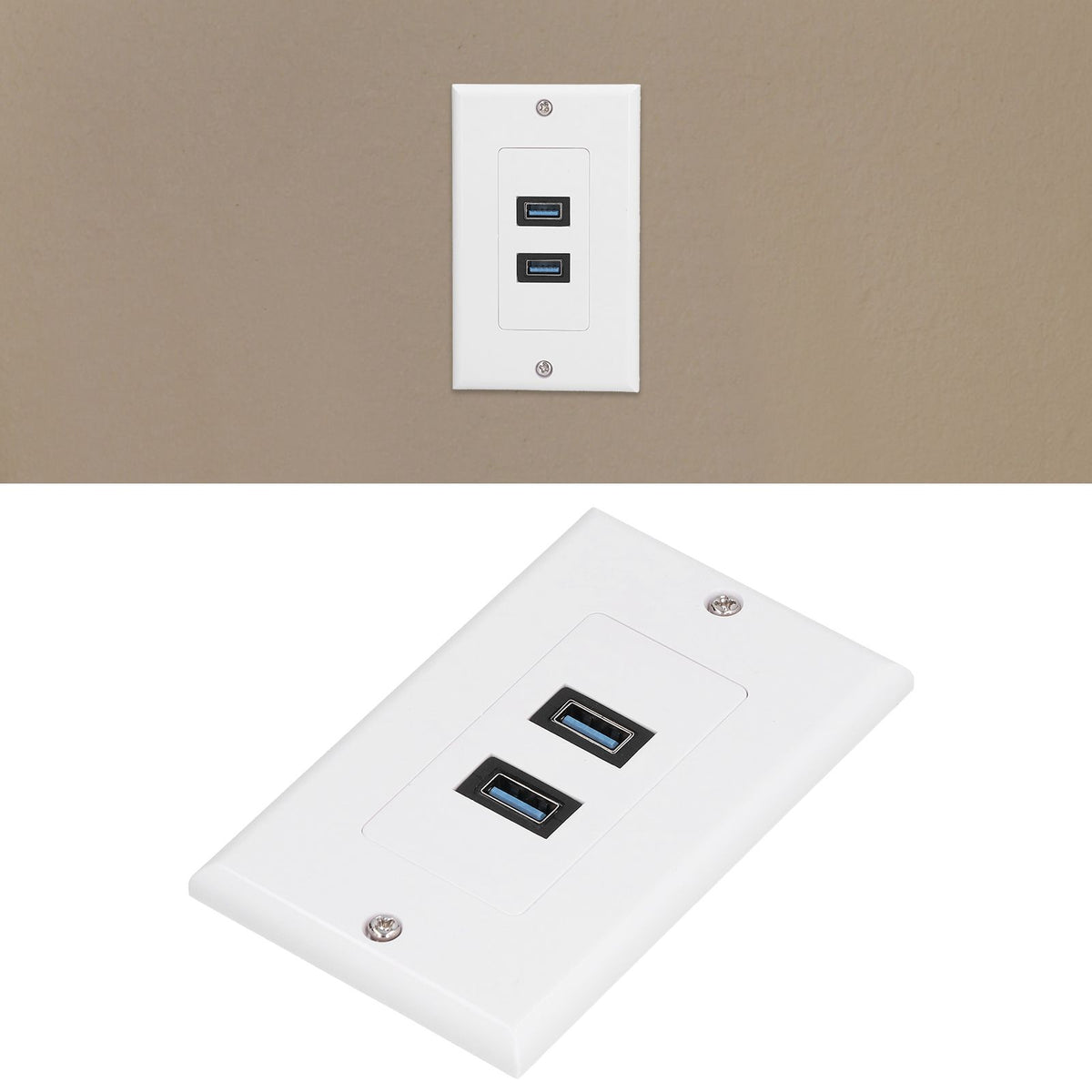 USB 3.0 Wall Plate Data Transmission 2 Port USB 3.0 Component Composite Wall Panel for Charging