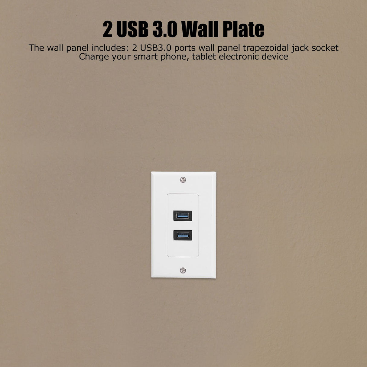 USB 3.0 Wall Plate Data Transmission 2 Port USB 3.0 Component Composite Wall Panel for Charging