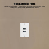 USB 3.0 Wall Plate Data Transmission 2 Port USB 3.0 Component Composite Wall Panel for Charging