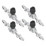 4 Pcs Crystal Handle with Plate European Style Modern Simple Pulls Handles for Drawer Dreser CabinetsBlack