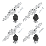 4 Pcs Crystal Handle with Plate European Style Modern Simple Pulls Handles for Drawer Dreser CabinetsBlack - Side View
