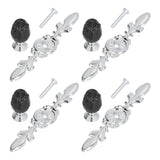 4 Pcs Crystal Handle with Plate European Style Modern Simple Pulls Handles for Drawer Dreser CabinetsBlack - Top-Down View
