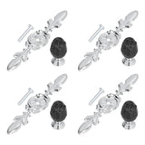 4 Pcs Crystal Handle with Plate European Style Modern Simple Pulls Handles for Drawer Dreser CabinetsBlack - 45-Degree Angle