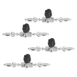 4 Pcs Crystal Handle with Plate European Style Modern Simple Pulls Handles for Drawer Dreser CabinetsBlack - Extra Image