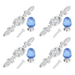 4 Pcs Crystal Handle with Plate European Style Modern Simple Pulls Handles for Drawer Dreser CabinetsBlue