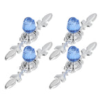 4 Pcs Crystal Handle with Plate European Style Modern Simple Pulls Handles for Drawer Dreser CabinetsBlue