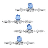 4 Pcs Crystal Handle with Plate European Style Modern Simple Pulls Handles for Drawer Dreser CabinetsBlue