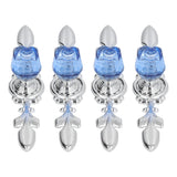 4 Pcs Crystal Handle with Plate European Style Modern Simple Pulls Handles for Drawer Dreser CabinetsBlue - Extra Image