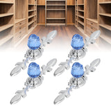 4 Pcs Crystal Handle with Plate European Style Modern Simple Pulls Handles for Drawer Dreser CabinetsBlue - Extra Image