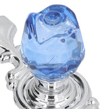 4 Pcs Crystal Handle with Plate European Style Modern Simple Pulls Handles for Drawer Dreser CabinetsBlue - Extra Image