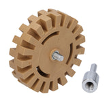 Rubber Eraser Wheel Adhesive Pinstripe Removal Tool for Paint Chrome Windows Metal Finishes Cars - Front View
