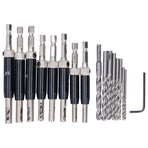 17pcs Hinge Drills Set Self Centering Door Drill Bit Kit with Hex Wrench for Woodworking