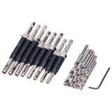 17pcs Hinge Drills Set Self Centering Door Drill Bit Kit with Hex Wrench for Woodworking - 45-Degree Angle