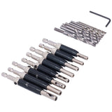 17pcs Hinge Drills Set Self Centering Door Drill Bit Kit with Hex Wrench for Woodworking - Rear View