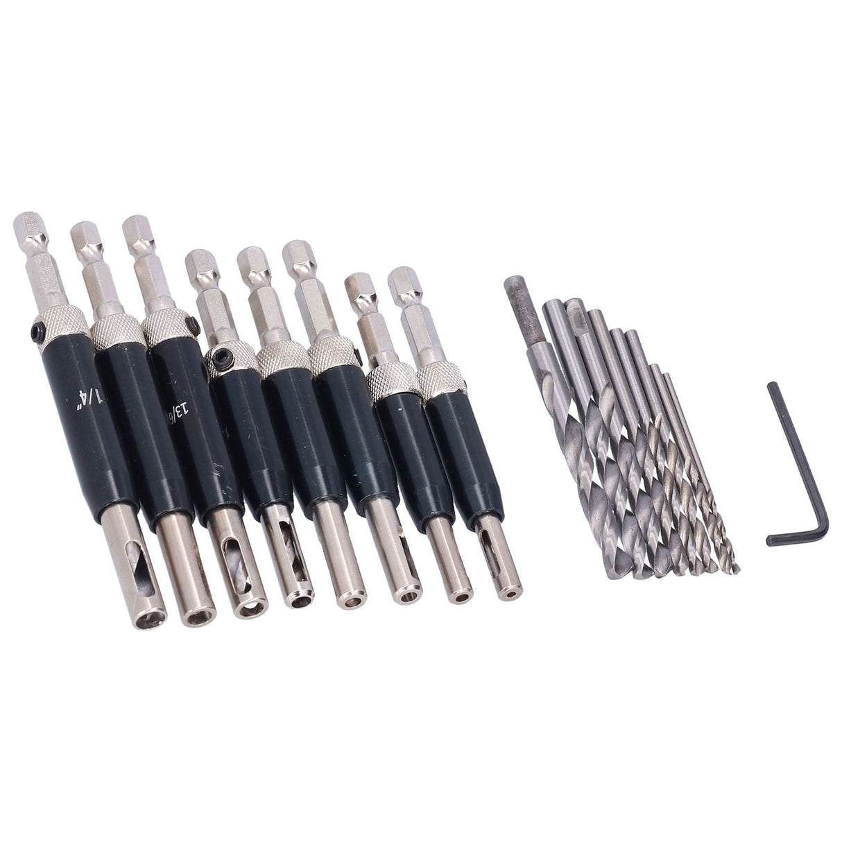 17pcs Hinge Drills Set Self Centering Door Drill Bit Kit with Hex Wrench for Woodworking