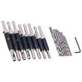 17pcs Hinge Drills Set Self Centering Door Drill Bit Kit with Hex Wrench for Woodworking