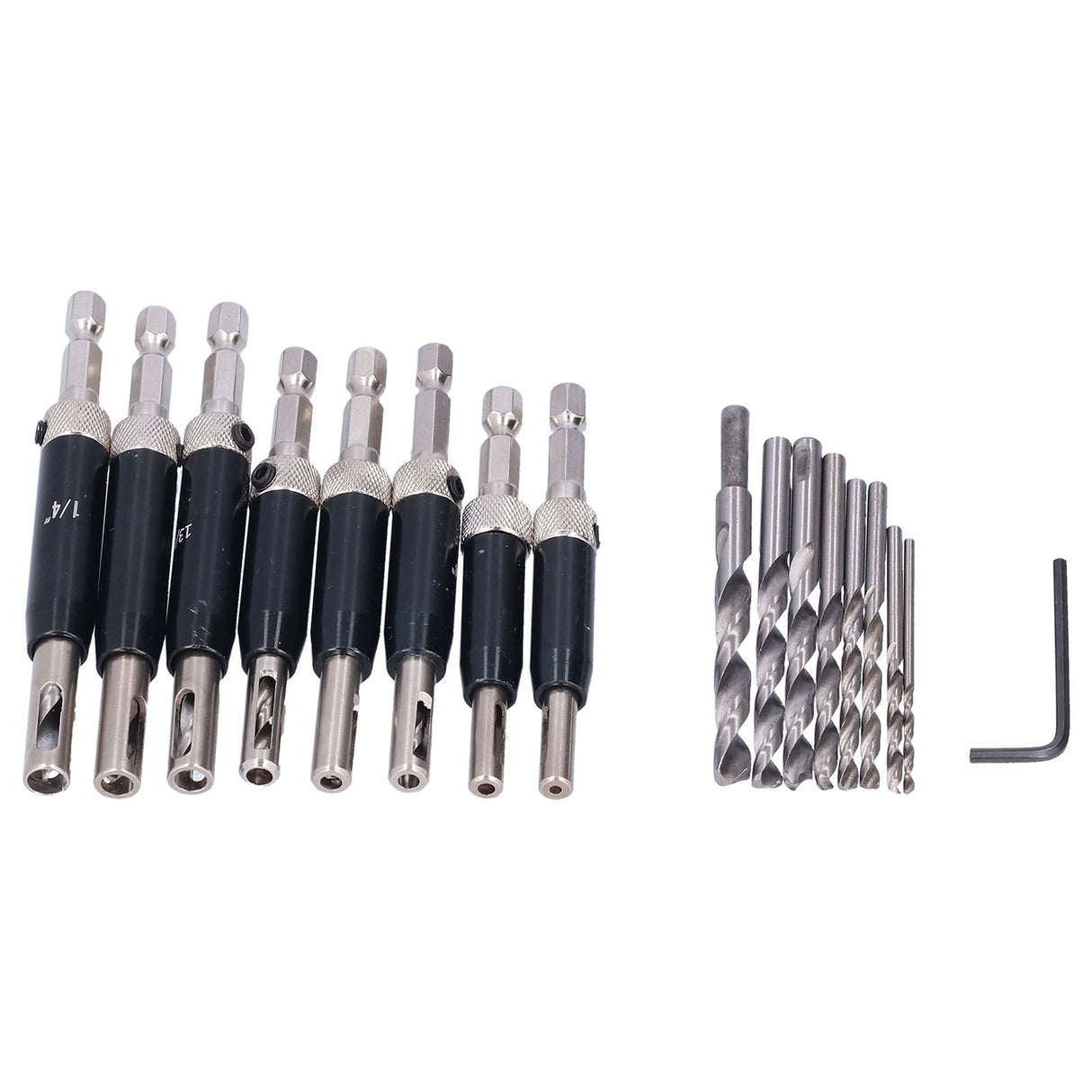 17pcs Hinge Drills Set Self Centering Door Drill Bit Kit with Hex Wrench for Woodworking
