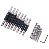 17pcs Hinge Drills Set Self Centering Door Drill Bit Kit with Hex Wrench for Woodworking - Extra Image