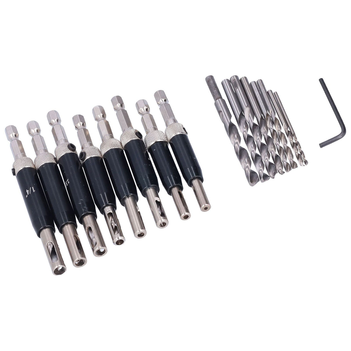 17pcs Hinge Drills Set Self Centering Door Drill Bit Kit with Hex Wrench for Woodworking