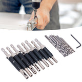 17pcs Hinge Drills Set Self Centering Door Drill Bit Kit with Hex Wrench for Woodworking