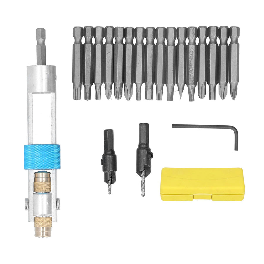 20Pcs/Set Countersink Drill Bit High Speed Steel Screwdriver Bits Screw Driver Converter Hand Tool Repair Set