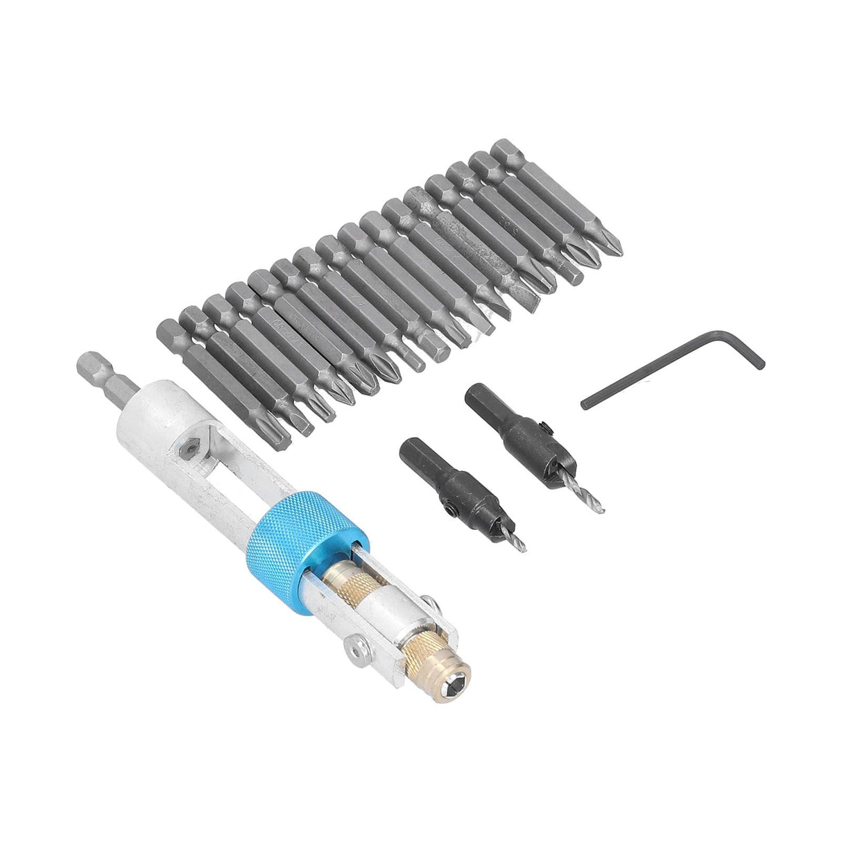 20Pcs/Set Countersink Drill Bit High Speed Steel Screwdriver Bits Screw Driver Converter Hand Tool Repair Set