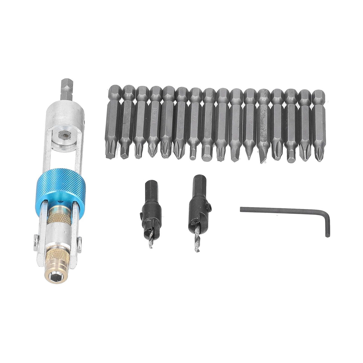 20Pcs/Set Countersink Drill Bit High Speed Steel Screwdriver Bits Screw Driver Converter Hand Tool Repair Set