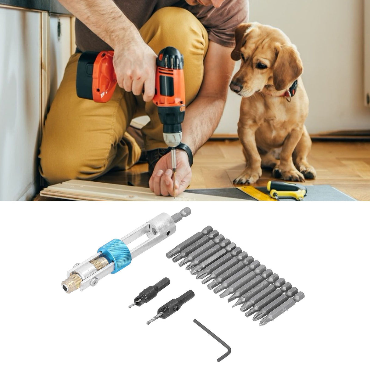20Pcs/Set Countersink Drill Bit High Speed Steel Screwdriver Bits Screw Driver Converter Hand Tool Repair Set