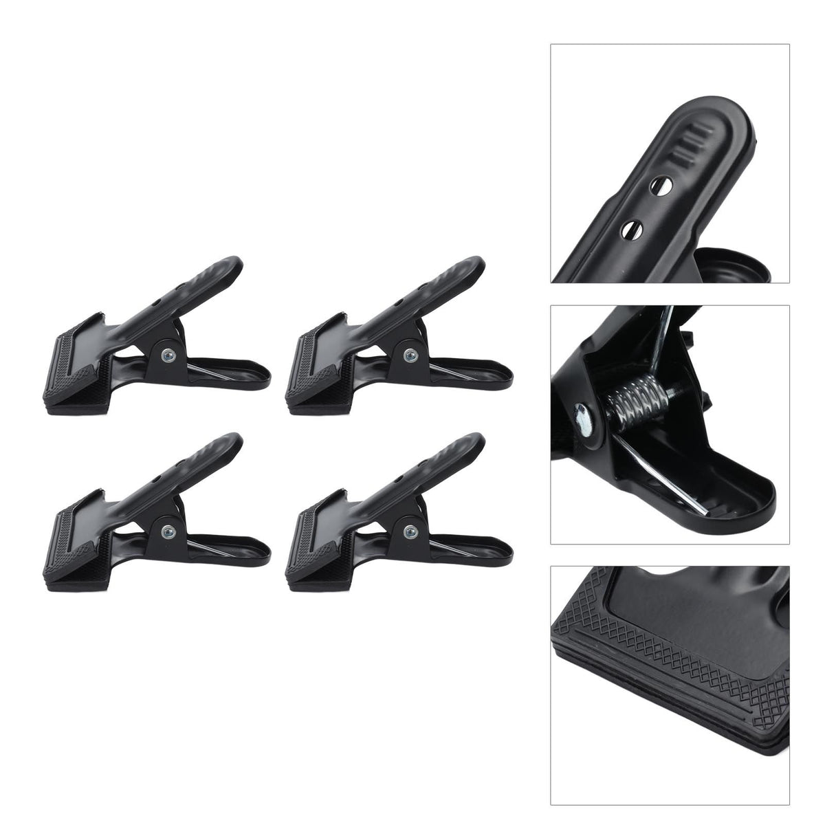 4pcs Woodworking A Clip Heavy Duty Anti Slip Metal Wide Mouth Spring Clamps for Photography Backdrops