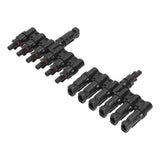 1 to 6 Branch Connector 6 Way Solar Panel Branch Connector Waterproof Male Female Cable Connector