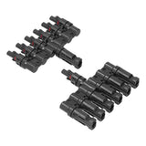 1 to 6 Branch Connector 6 Way Solar Panel Branch Connector Waterproof Male Female Cable Connector - Low Angle