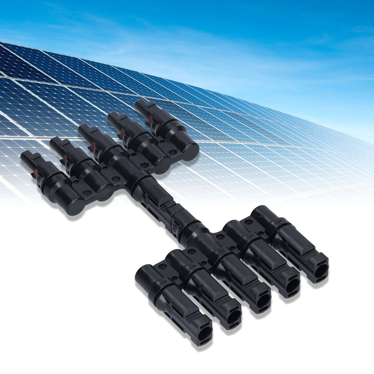 1 to 5 Branch Connector 5 Way Solar Panel Cable Branch Connector IP67 Waterproof Male Female Connector