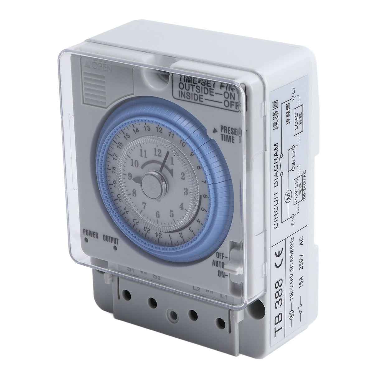Timer Switch Mechanical Time Switch for Household Time Control Electronic Equipment Supplies 100V‑240V TB388